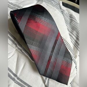 NWT Extra Long Calvin Klein Red and Grey Plaid Tie